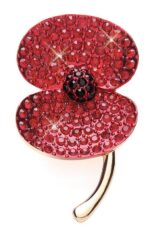 Crystal Red Poppy Brooch (With Box)